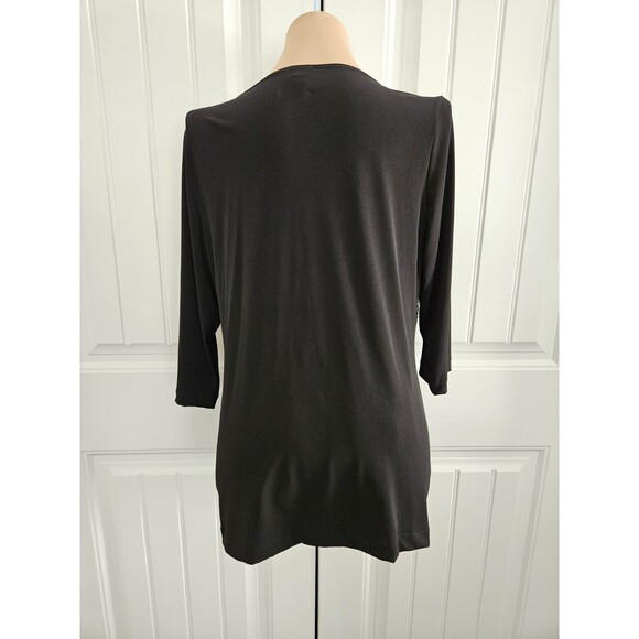 Travelers By Chicos Black And White Top Size 2 (12 Medium) - Picture 2 of 5